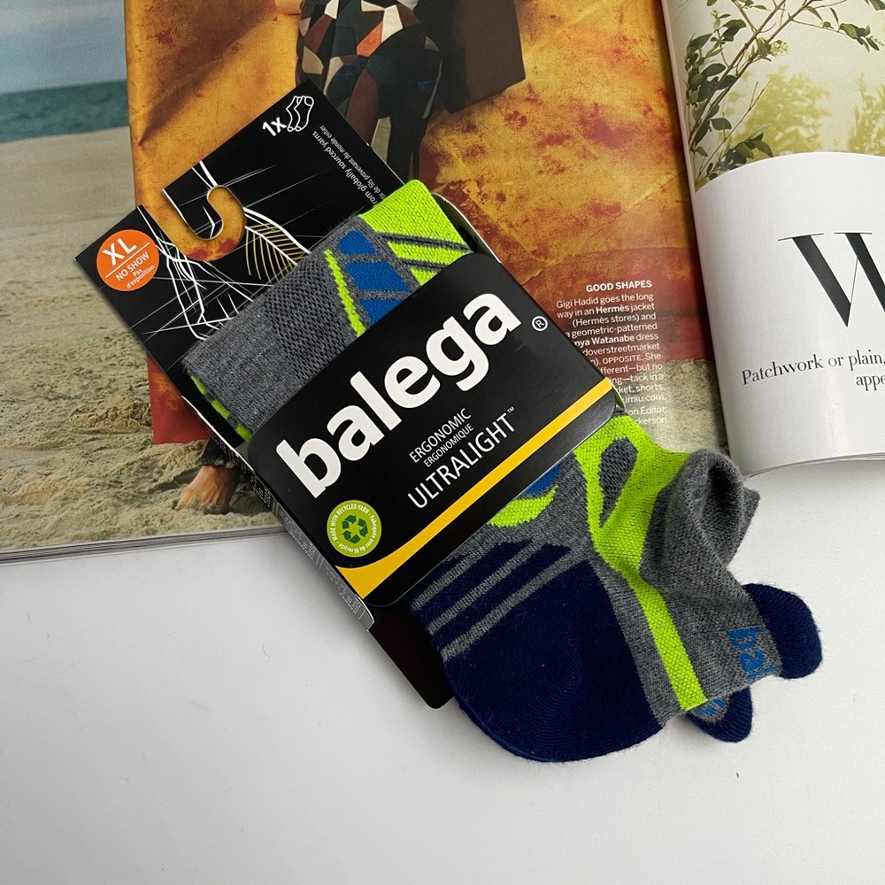 Balega UltraLight No Show Socks Grey Heather / Royal blue